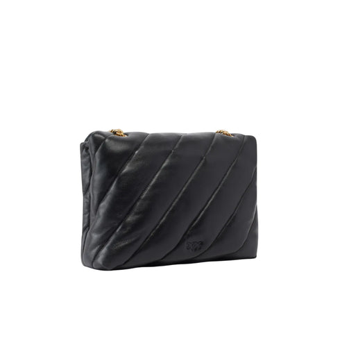 Borsa Donna Love Big Puff, in nappa, con catena a tracolla e logo Love Birds