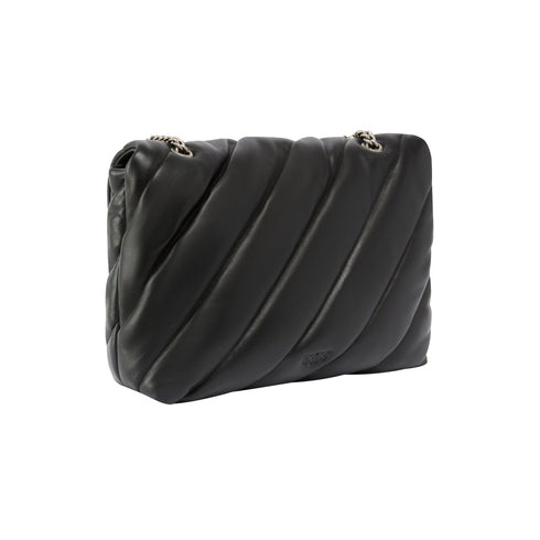 Borsa Donna Love Puff Big, con impunture oblique e catena a tracolla