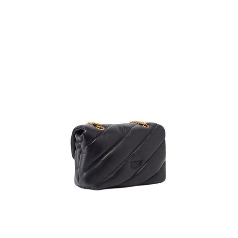 Borsa Donna Love Puff Classic Mini, in nappa, con patta e logo Love Birds