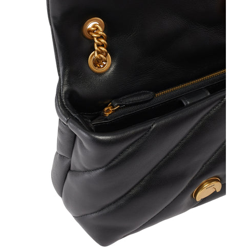 Borsa Donna Love Puff Classic Mini, in nappa, con patta e logo Love Birds