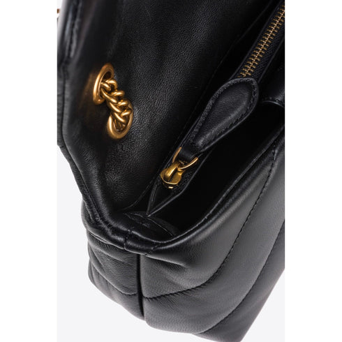 Borsa Donna Love Puff Mini, con impunture oblique e logo Love Birds