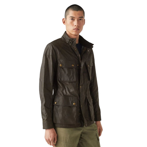Giacca Uomo Fieldmaster, in cotone cerato, con quattro tasche frontali