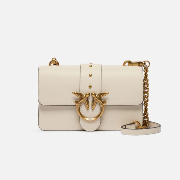 Borsa donna a tracolla piccola Love Bag One in pelle vaniglia