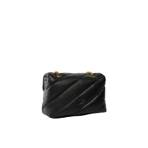 Borsa Donna Puff Calssic, con logo strass ed impunture oblique