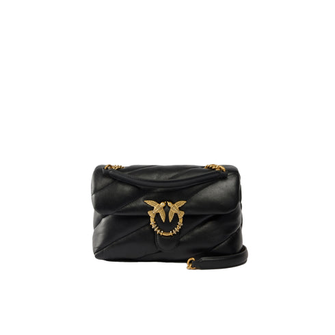 Borsa Donna Puff Calssic, con logo strass ed impunture oblique
