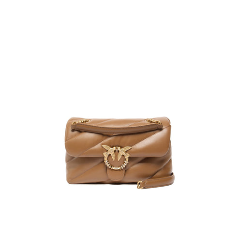 Borsa Donna Puff Calssic, con logo strass ed impunture oblique