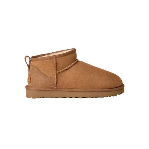 Stivaletto Donna Classic Ultra Mini in montone e pelle scamosciata, con suola in gomma