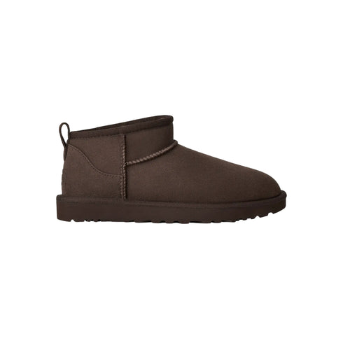 Stivaletto Donna Classic Ultra Mini in montone e pelle scamosciata, con suola in gomma