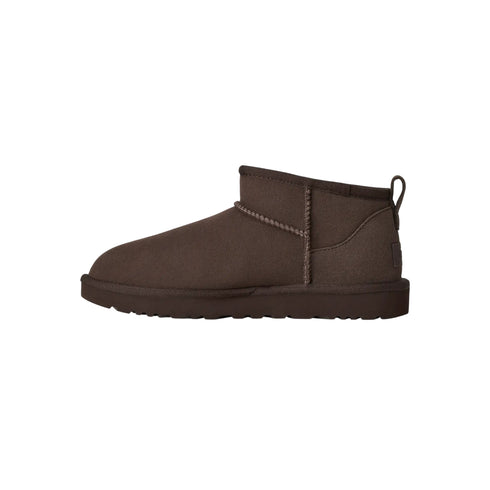 Stivaletto Donna Classic Ultra Mini in montone e pelle scamosciata, con suola in gomma