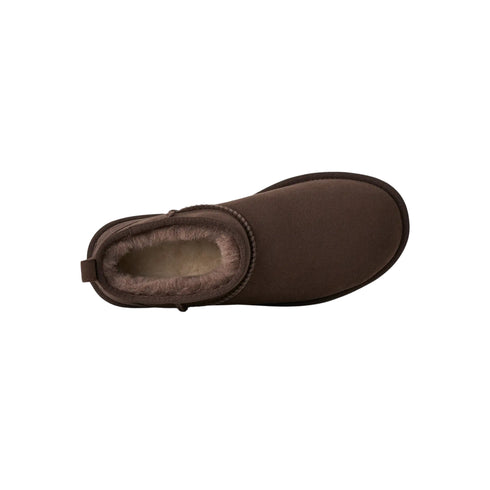 Stivaletto Donna Classic Ultra Mini in montone e pelle scamosciata, con suola in gomma