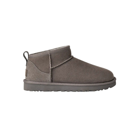 Stivaletto Donna Classic Ultra Mini in montone e pelle scamosciata, con suola in gomma