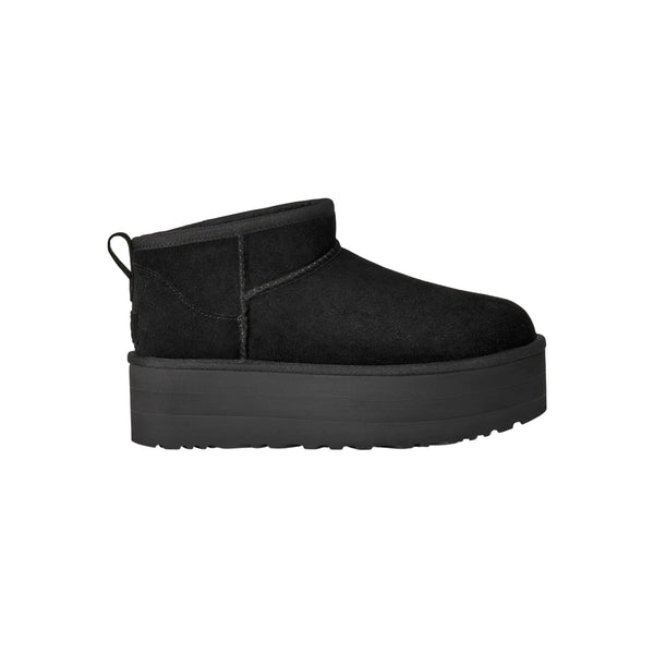 Stivaletto Donna Classic Ultra Mini Platform in montone e pelle scamosciata