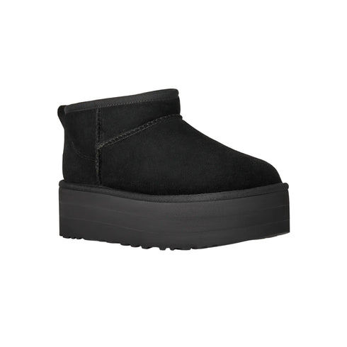 Stivaletto Donna Classic Ultra Mini Platform in montone e pelle scamosciata
