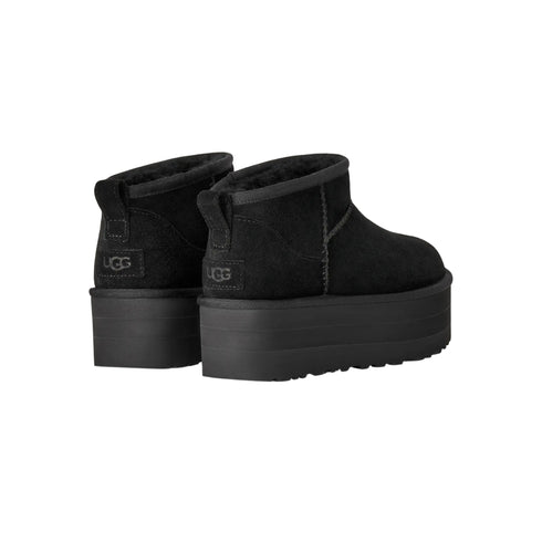 Stivaletto Donna Classic Ultra Mini Platform in montone e pelle scamosciata