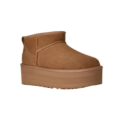 Stivaletto Donna Classic Ultra Mini Platform in montone e pelle scamosciata