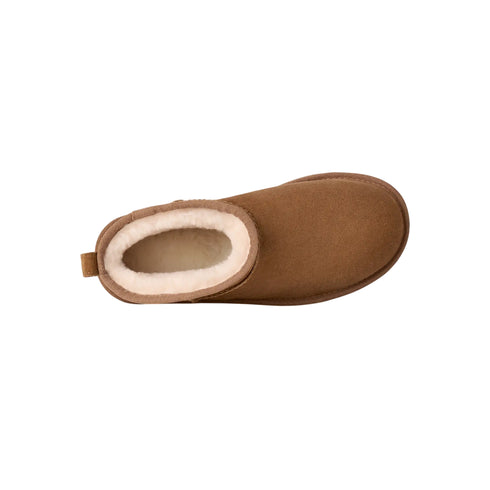 Stivaletto Donna Classic Ultra Mini Platform in montone e pelle scamosciata