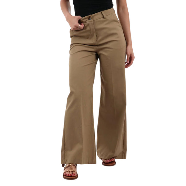 Pantalone Donna dal taglio dritto cammello