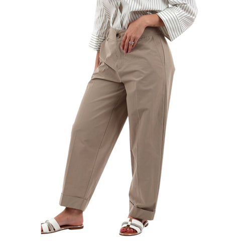Pantalone Donna modello barrel Beige