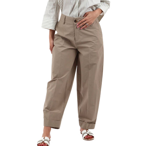 Pantalone Donna modello barrel Beige