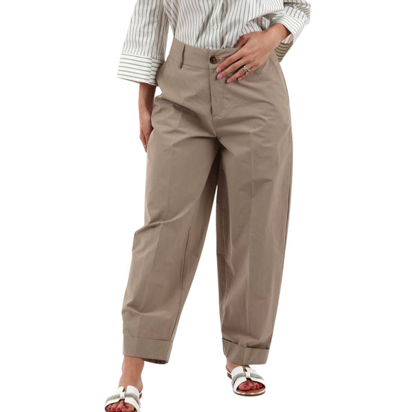Pantalone Donna modello barrel Beige