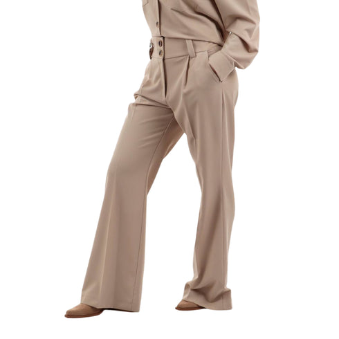 Pantalone Donna con gamba flare cammello