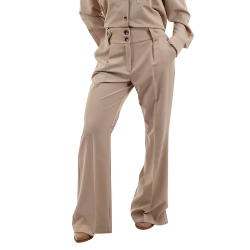 Pantalone Donna con gamba flare cammello