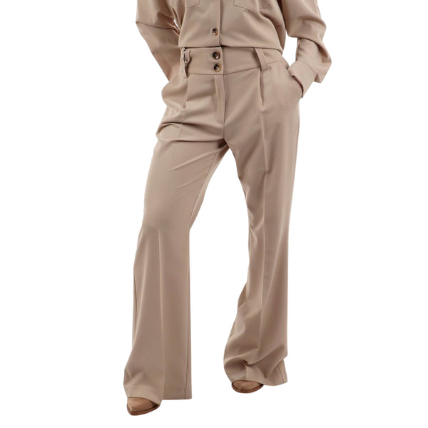 Pantalone Donna con gamba flare cammello
