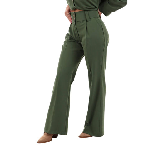 Pantalone Donna con gamba flare militare