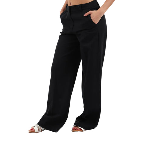 Pantalone Donna essential a gamba dritta nero