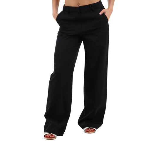 Pantalone Donna essential a gamba dritta nero