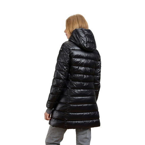 Piumino Donna lungo, modello Adelaide, con cappuccio e full zip frontale
