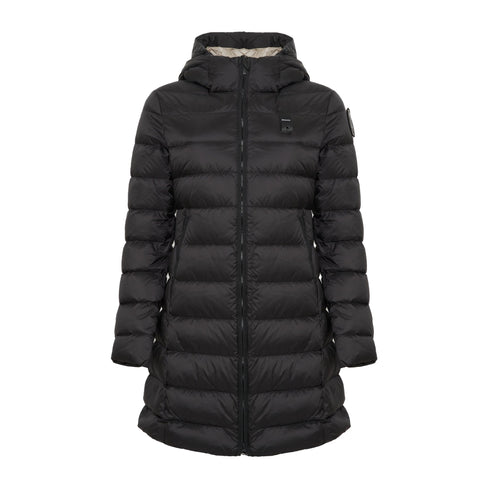 Piumino Donna lungo modello Agnes, con full zip frontale e cappuccio