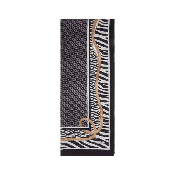 Stola animalier Donna con stampa cinturini Nero