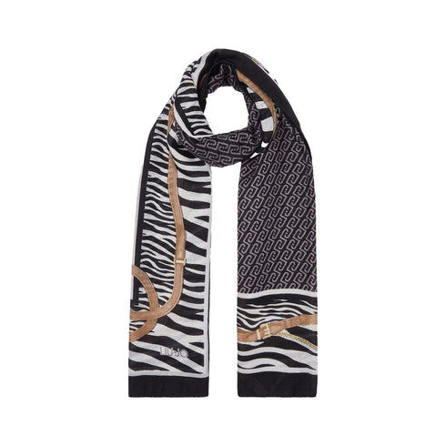 Stola animalier Donna con stampa cinturini Nero