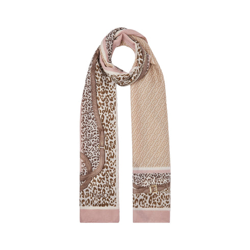 Stola animalier Donna con stampa cinturini Nero Rosa