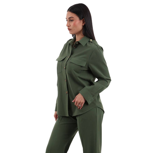 Camicia Donna con tasche applicate militare