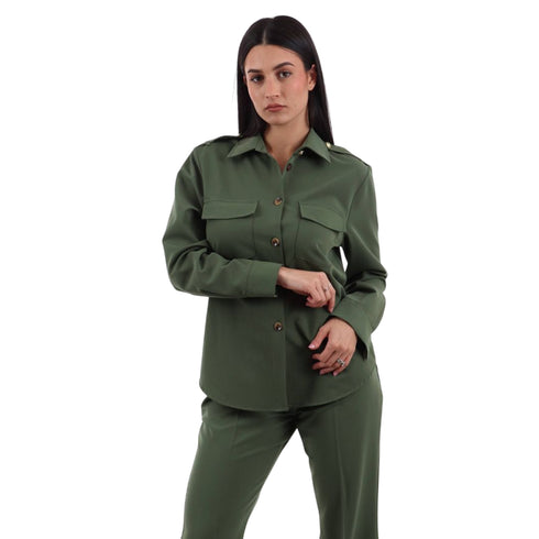 Camicia Donna con tasche applicate militare