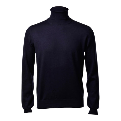 Maglia Uomo basic, in lana fina, con collo alto