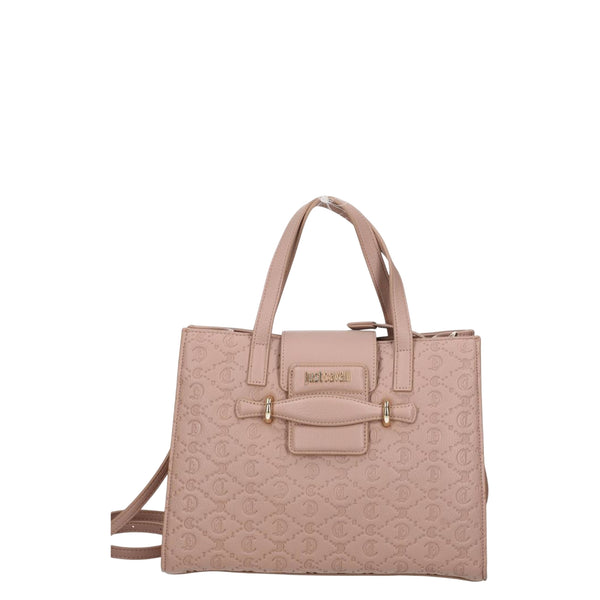 Just Cavalli Borsa Shopper Donna con logo impresso all over Cipria - Francavilla Moda