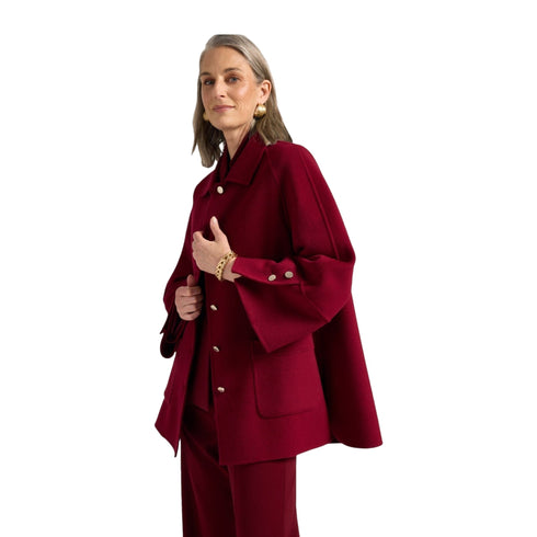 Cappotto Donna in misto lana, con maniche ampie e bottoni