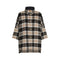 Cappa Donna con maniche 3/4, collo alto e motivo check