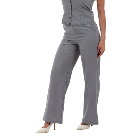 Pantalone dritto Donna in tinta unita Grigio