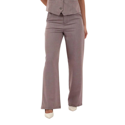Pantalone dritto Donna in tinta unita Nocciola