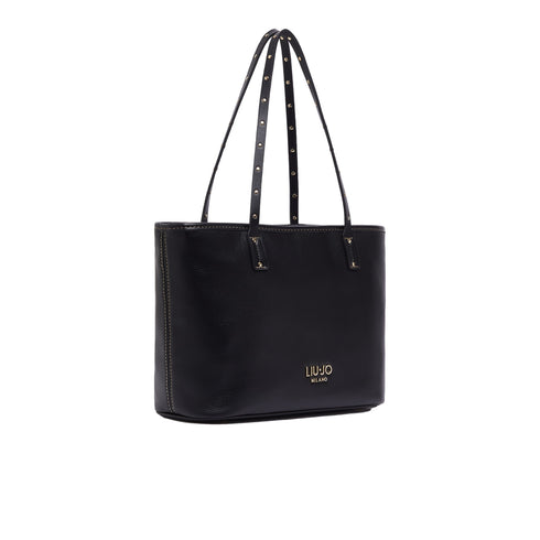 Borsa Donna modello shopper, con borchie decorative e chiusura zip