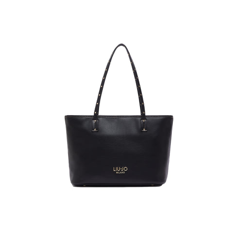 Borsa Donna modello shopper, con borchie decorative e chiusura zip