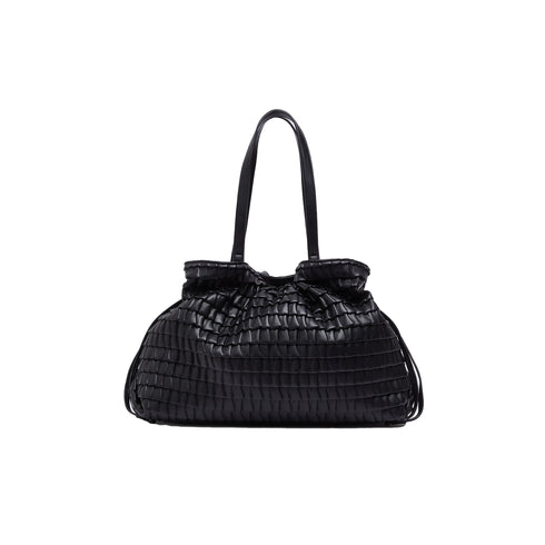 Borsa Donna grande goffrata Riccy, ampia, con coulisse laterali