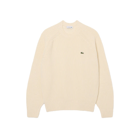 Maglia Uomo in pura lana, con una scollatura girocollo e logo applicato