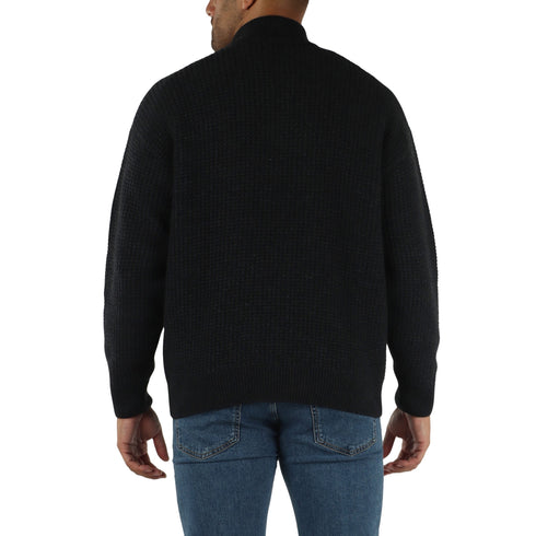 Maglia Uomo a tinta unita, lavorata a coste, con logo in tono colore sul petto