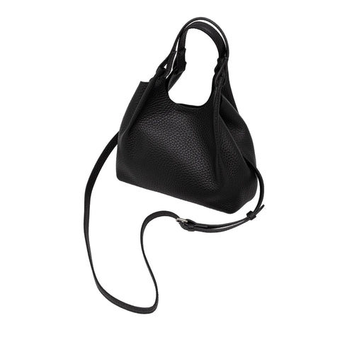 Borsa Donna Dua Media, in pelle martellata, con tracolla rimovibile e pochette