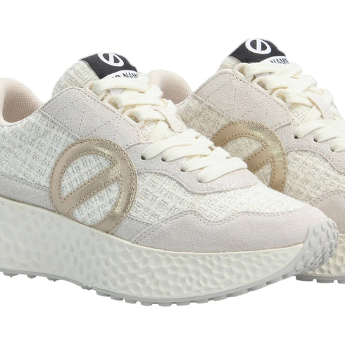 Sneakers Donna Carter Jogger, con inserti in tweed, catena e perle decorative